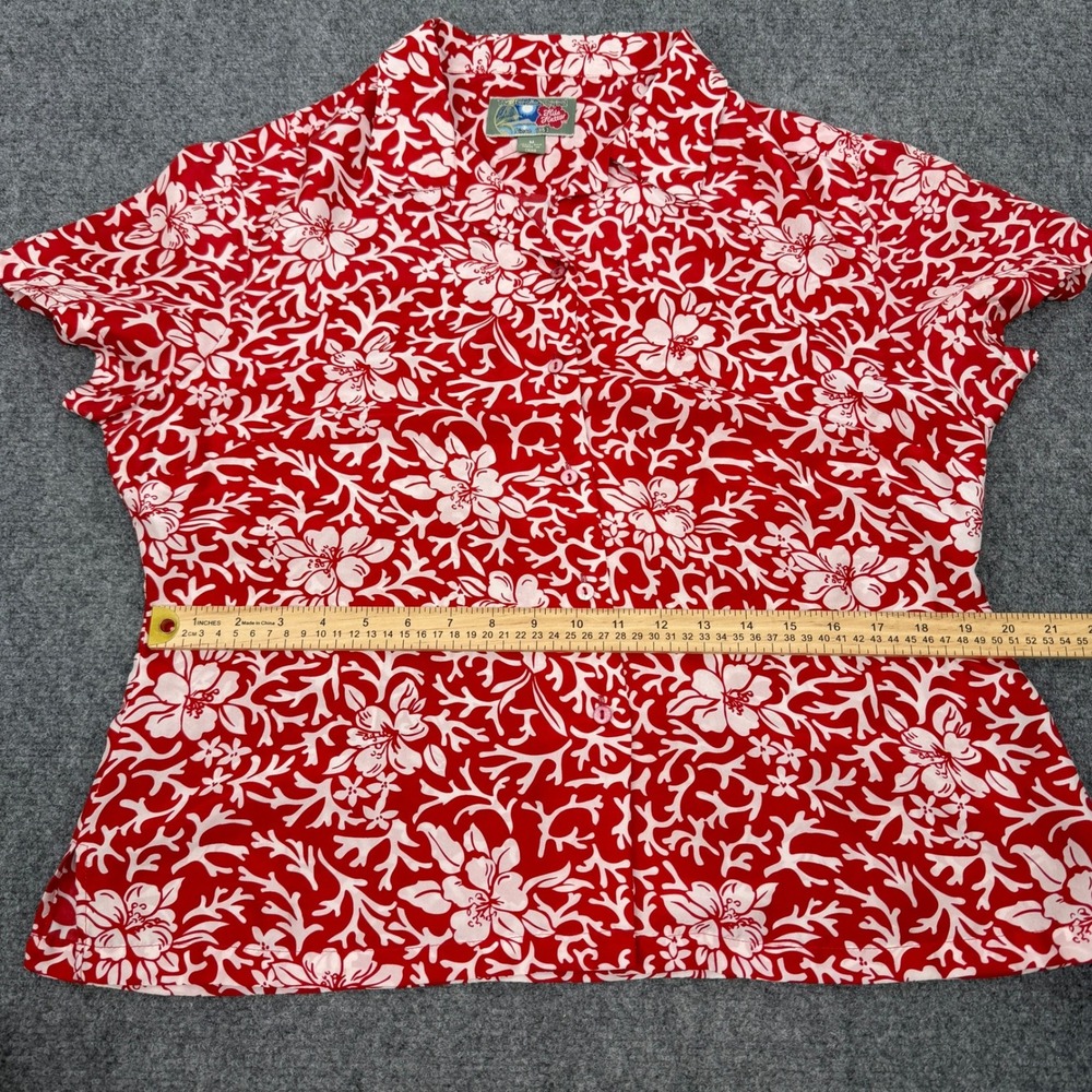 Vintage Hilo Hattie Hawaiian Silk Shirt Size M Floral Vacation Cruise Coastal - Picture 7 of 7
